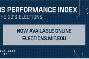 A navy banner that reads "Elections Performance Index: Measuring the 2016 Elections. Now Available online at elections.mit.edu."